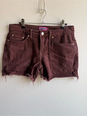 EDIKTED Women's Raw-Hem Low Rise Denim Shorts